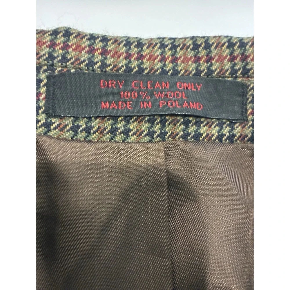 Vtg John Weitz Sport Coat Blazer Mens 46 Wool Tweed Houndstooth GlenPlaid Poland